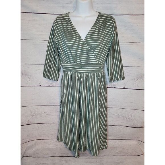 Women's Cross Front Striped Dress Small - Picture 1 of 5
